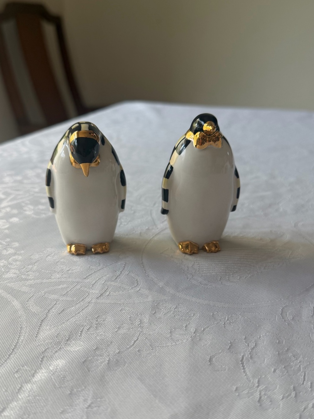 Mackenzie-Childs Courtly Penguin Salt and Pepper Shaker Set